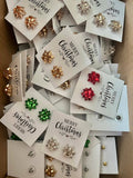 Christmas Bow Earrings, Christmas Studs, Gifts
