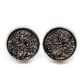 Gunmetal Druzy Earrings, Druzy Studs 