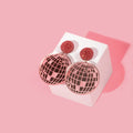Pink Disco Ball Earrings, Mirrorball Earrings, Bachelorette