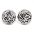 Silver Druzy Earrings, Druzy Studs