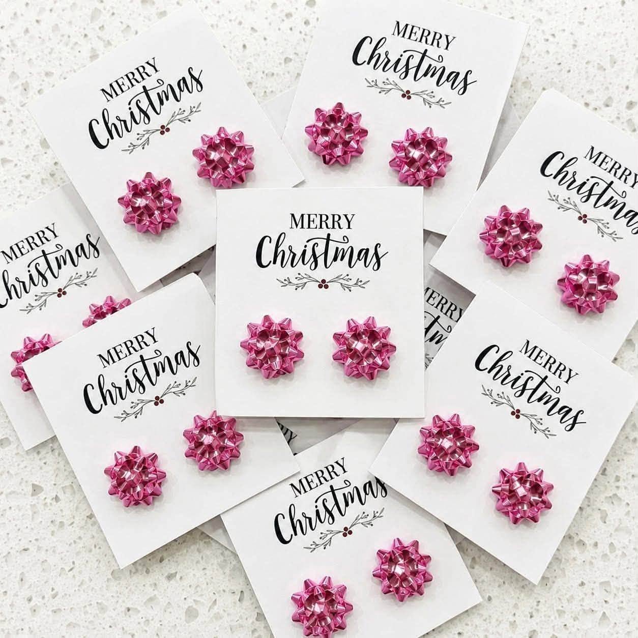Christmas Bow Earrings - Wholesale