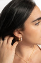 Gold Floral Enamel Hoops