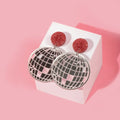 Silver Disco Ball Earrings, Mirrorball Earrings, Summer