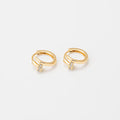 Nail CZ Gold Huggie Hoop