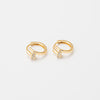 Nail CZ Gold Huggie Hoop